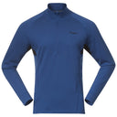 Bergans M INNER PURE MERINO HALF ZIP - Dusty Space Blue - Black S Oberbekleidung - PeakStyle