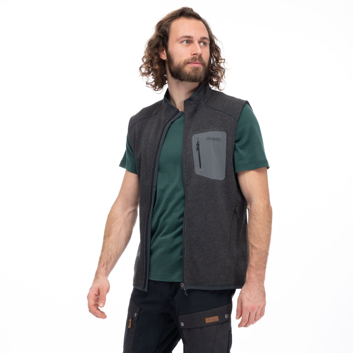 Bergans M KAMPHAUG KNITTED VEST - Midlayer bei PeakStyle