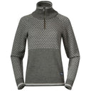Bergans W ALVDAL WOOL HALF ZIP - Green Mud - Vanilla White XS Oberbekleidung - PeakStyle