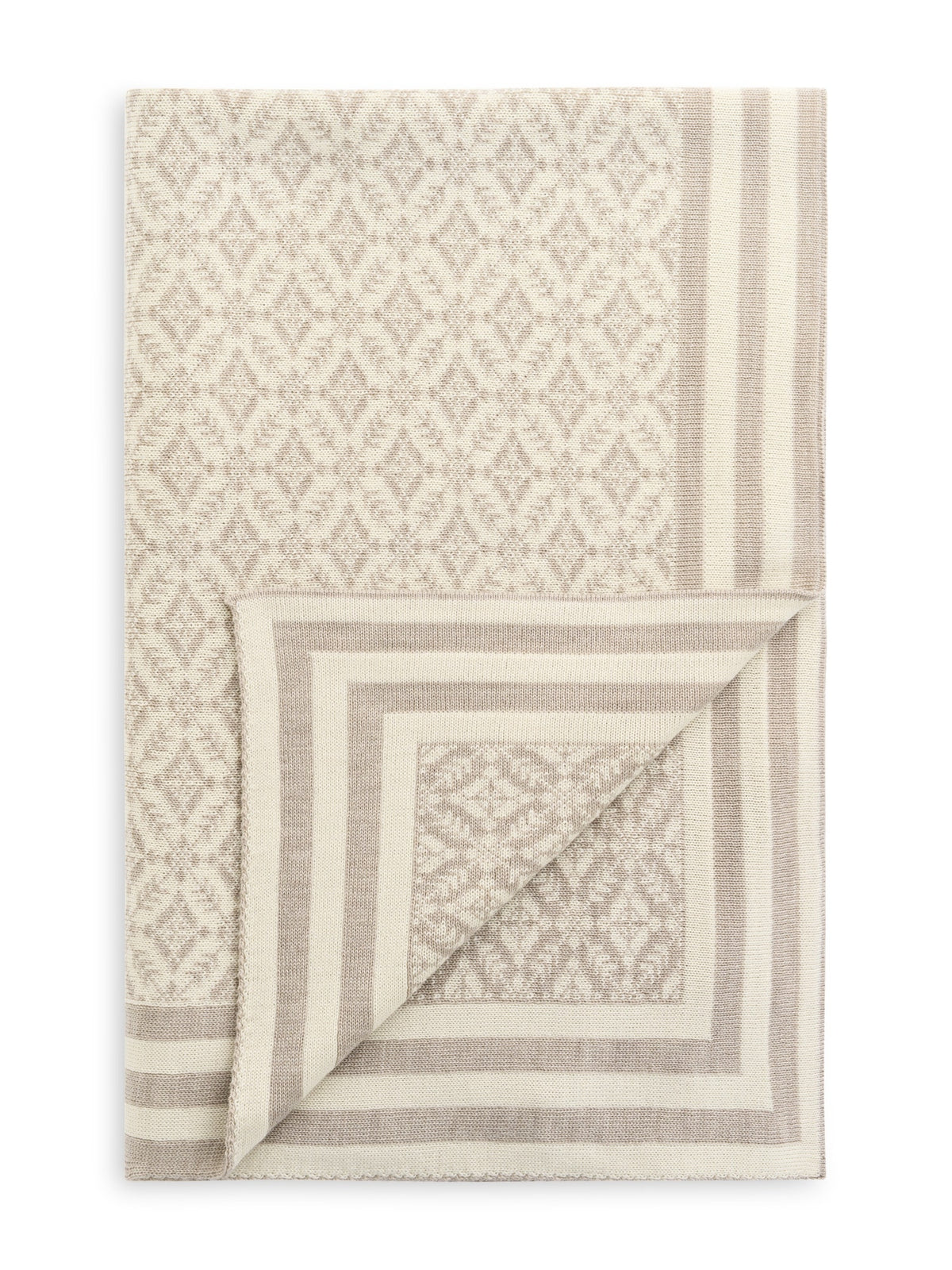 Dale Of Norway FROGNER Merino-Wolldecke – Offwhite - Sand – Detail
