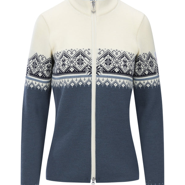 Dale Of Norway MORITZ Merino-Strickjacke Damen | Steel - Offwhite - Navy | Packshot | DALE-85941-C04-05