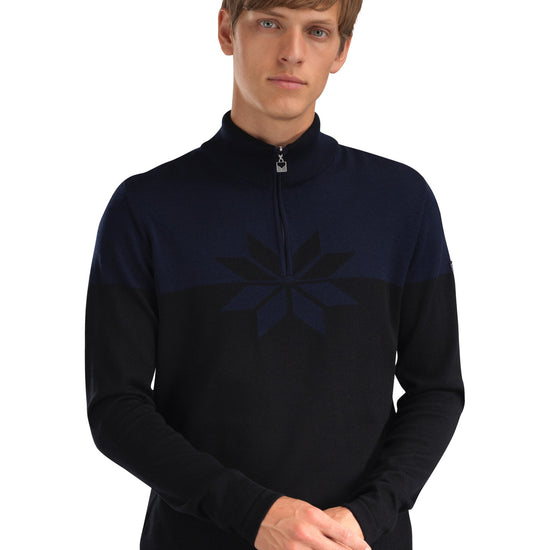 Dale Of Norway BREIDABLIKK Merino-Pullover Herren | Black - Navy | Studio | DALE-96431-C00-00