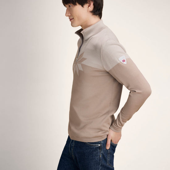Dale Of Norway BREIDABLIKK Merino-Pullover Herren | Brown - Beige | Studio | DALE-96431-P00-01