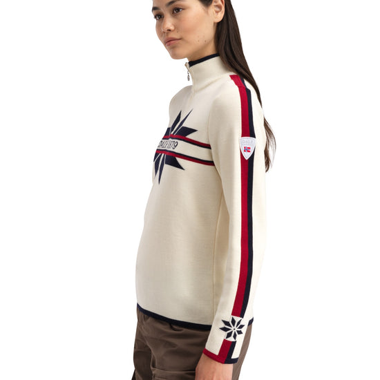 Dale Of Norway NÅLE Merino-Pullover Damen | Offwhite - Navy - Red Rose | Studio | DALE-96441-A00-01