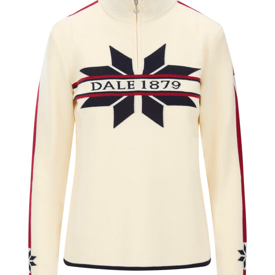 Dale Of Norway NÅLE Merino-Pullover Damen | Offwhite - Navy - Red Rose | Packshot | DALE-96441-A00-04