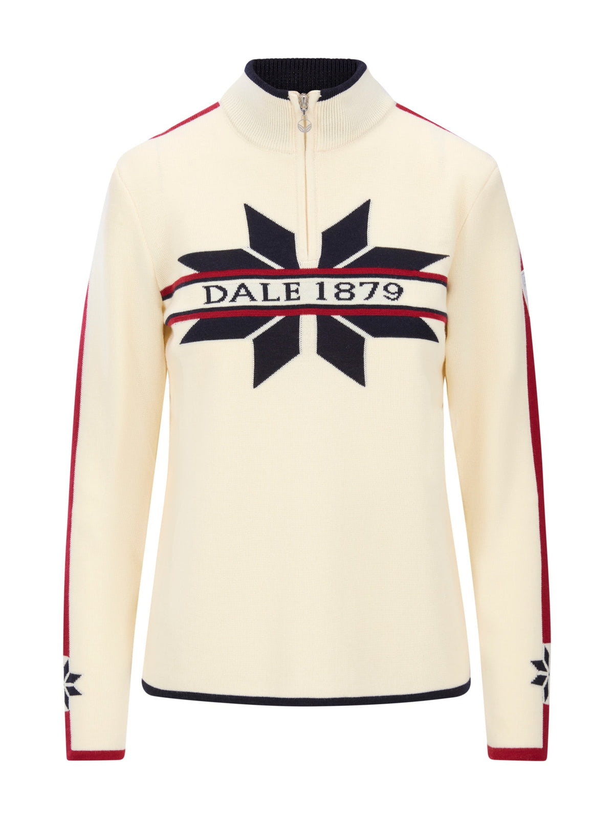 Dale Of Norway NÅLE Merino-Pullover Damen | Offwhite - Navy - Red Rose | Packshot | DALE-96441-A00-04