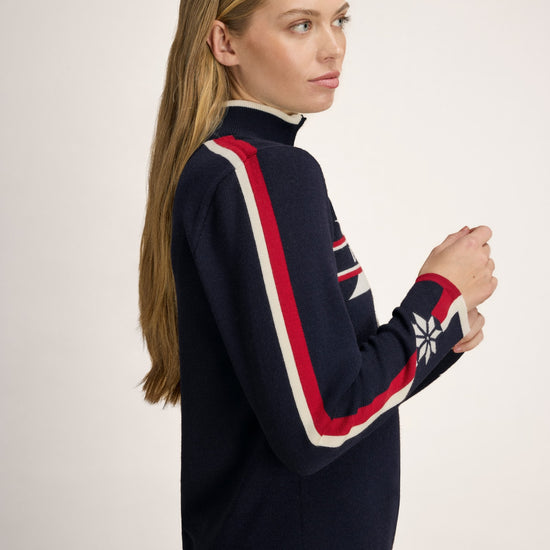 Dale Of Norway NÅLE Merino-Pullover Damen | Navy - Offwhite - Red Rose | Studio | DALE-96441-C00-01