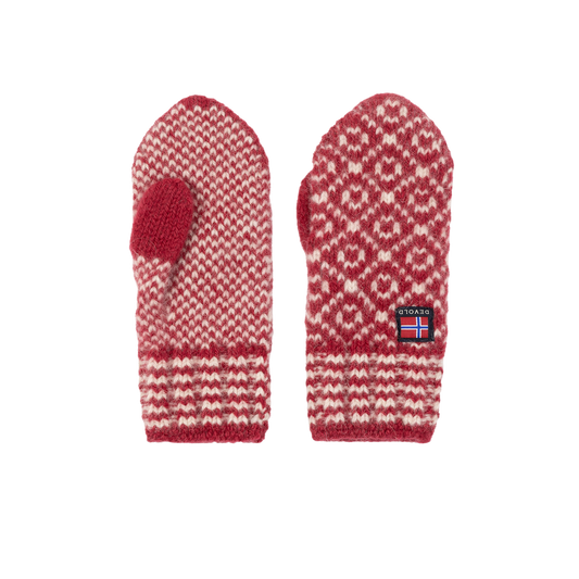Devold SVALBARD Wollfäustlinge Unisex HINDBERRY/OFFWHITE Packshot
