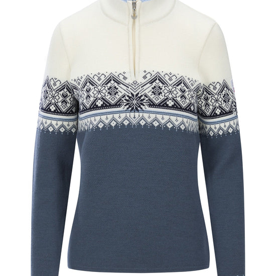 Dale Of Norway MORITZ Merino-Pullover Damen Steel - Offwhite - Marine – Packshot