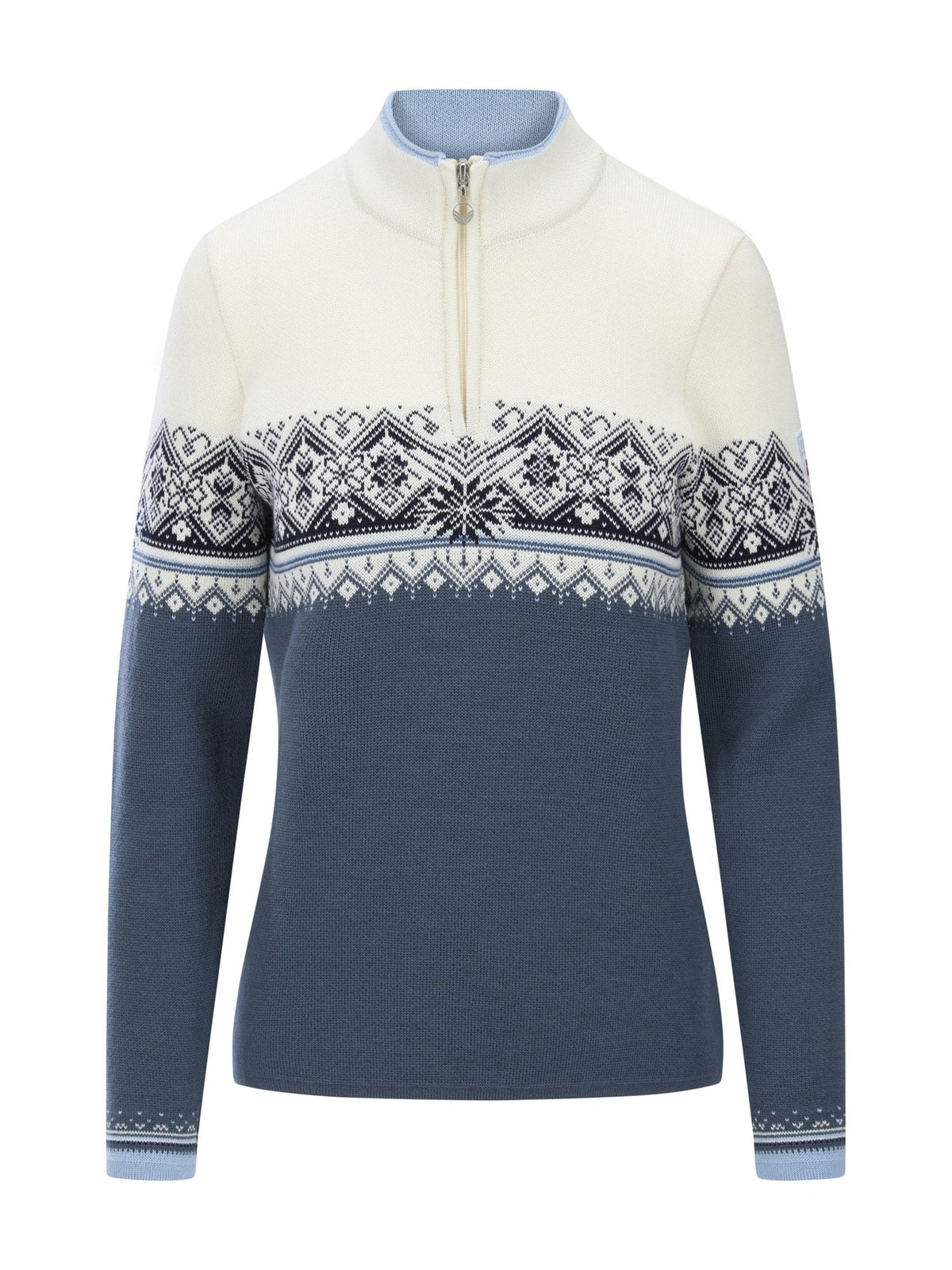 Dale Of Norway MORITZ Merino-Pullover Damen Steel - Offwhite - Marine – Packshot