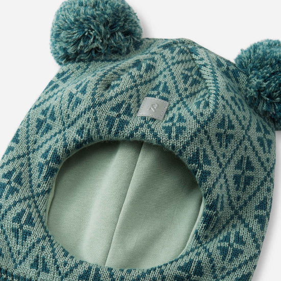 Reima Kuuraan Merino-Balaclava Kinder – Stone Green – Detailansicht
