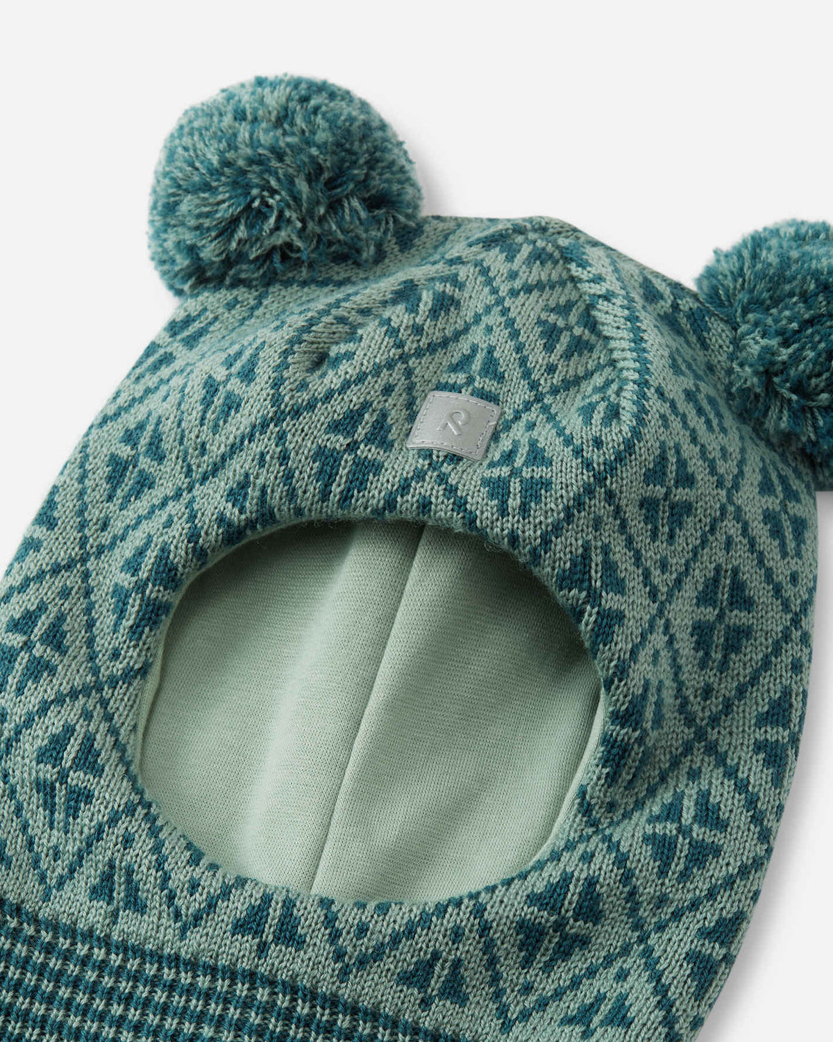 Reima Kuuraan Merino-Balaclava Kinder – Stone Green – Detailansicht
