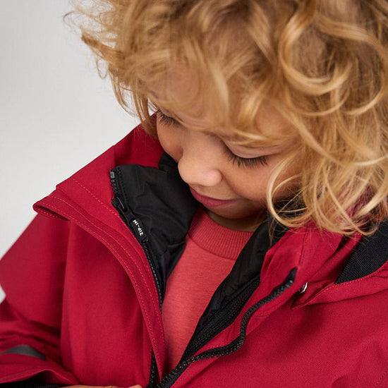 Reima Syddi ReimaTec 3-in-1 Winterjacke Kinder Cranberry – Studioshot getragen