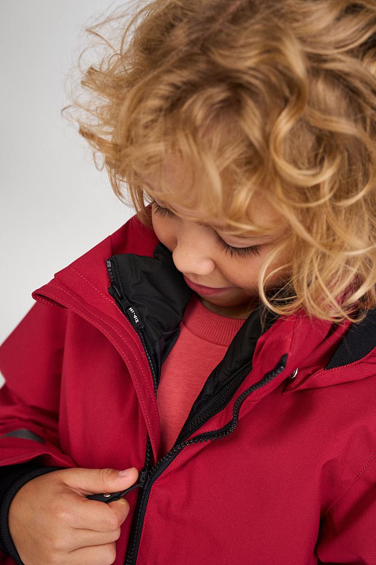 Reima Syddi ReimaTec 3-in-1 Winterjacke Kinder Cranberry – Studioshot getragen