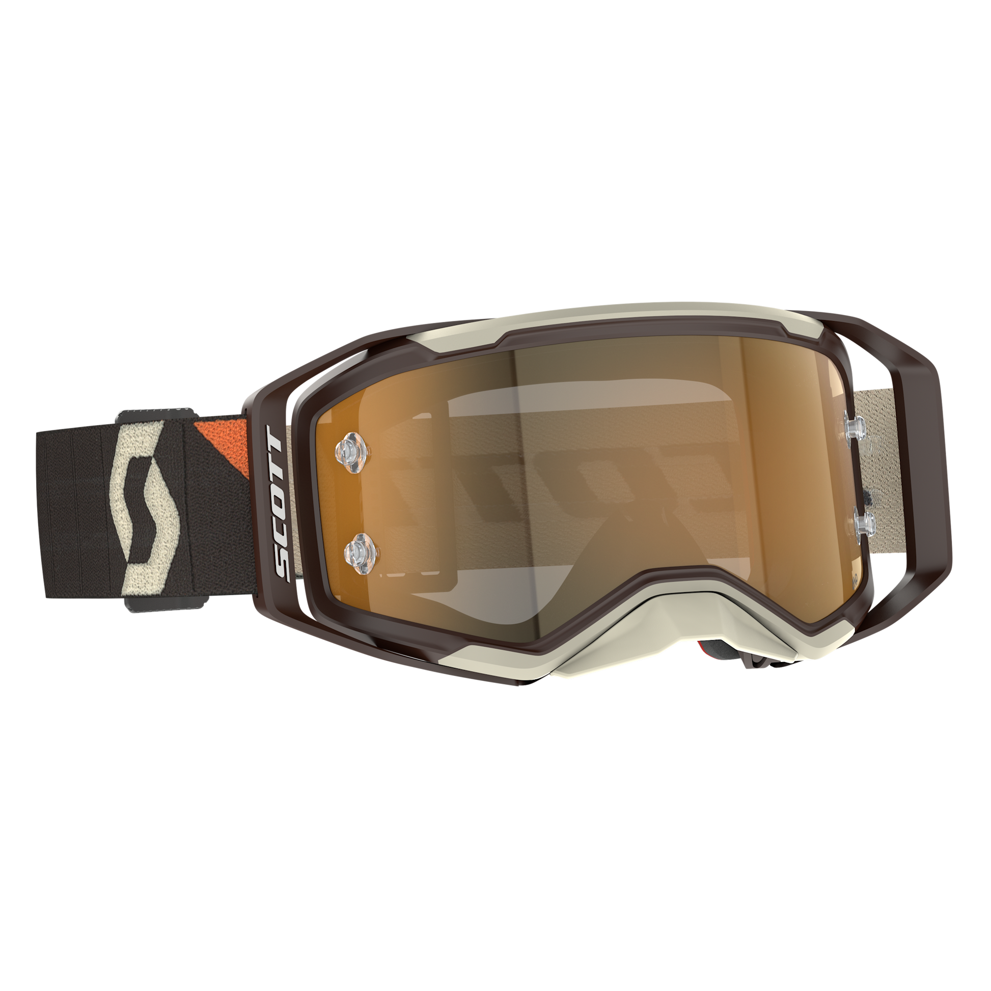 SCOTT 421478 – deep brown/beige / gold chrome works