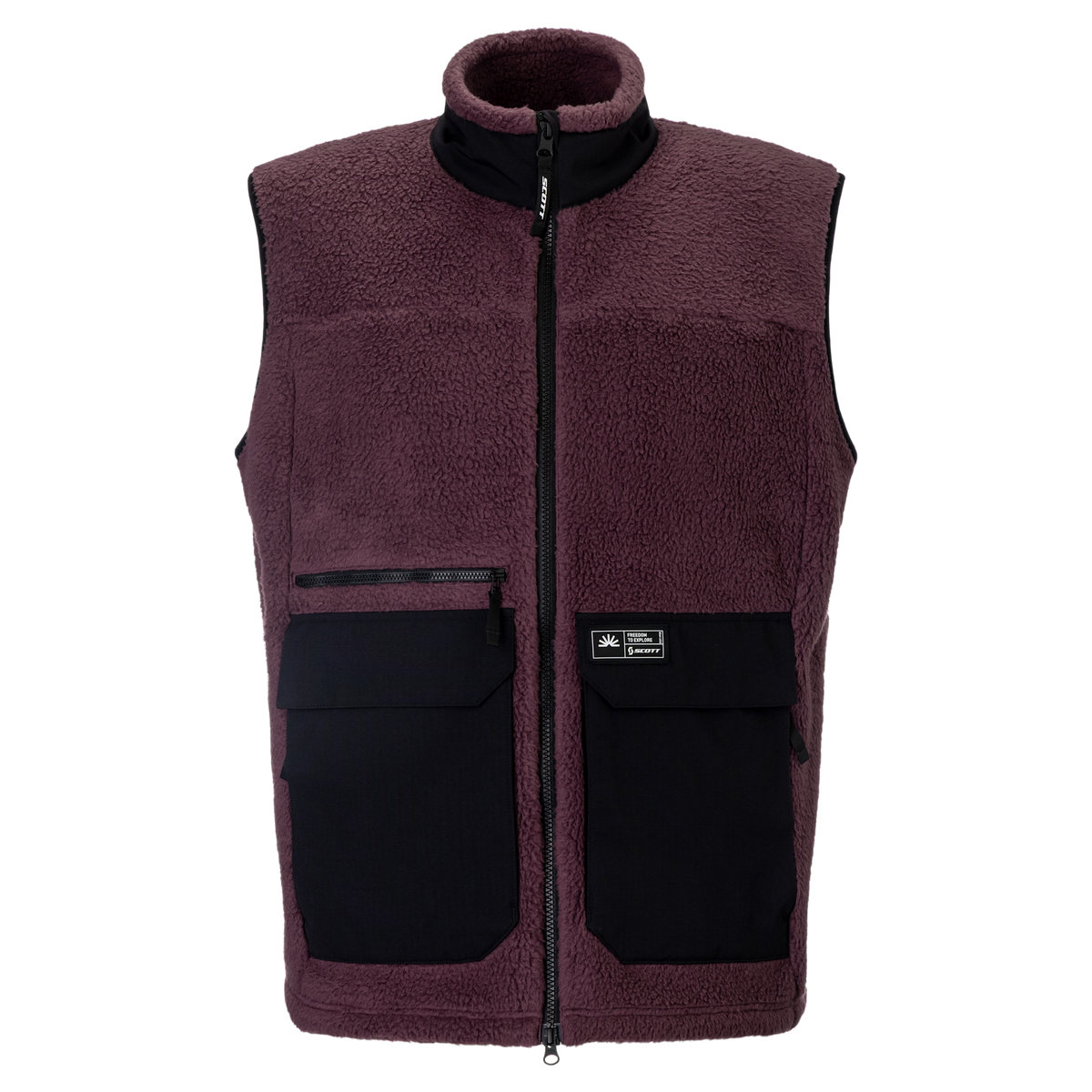 SCOTT Escape Heritage Pile Fleeceweste Herren Cocoa Red/Black Vorderansicht