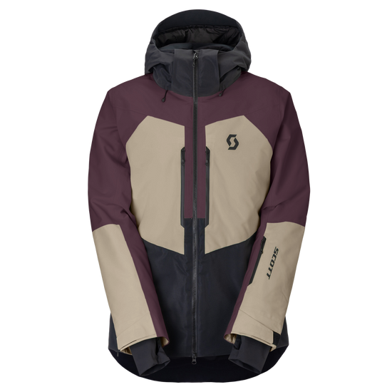 SCOTT Ultimate Dryo Wintersportjacke Herren – Cocoa Red - Portobello Beige – Vorderansicht