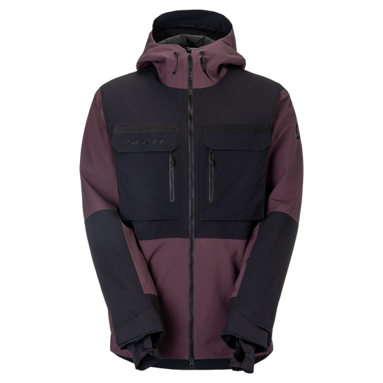 SCOTT Ultimate Dryo Utility Wintersportjacke Herren Cocoa Red - Black Vorderansicht