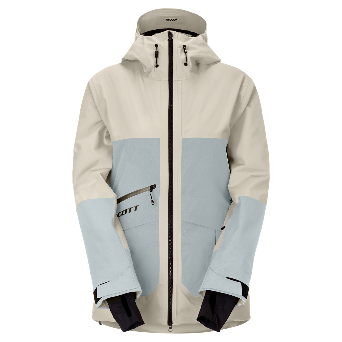 SCOTT Ultimate Dryo Utility Wintersportjacke Damen Latte Beige - Mist Blue Vorderansicht