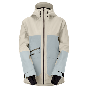SCOTT Ultimate Dryo Utility Wintersportjacke Damen Latte Beige - Mist Blue Vorderansicht