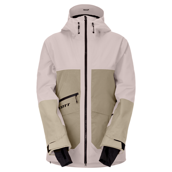 SCOTT Ultimate Dryo Utility Wintersportjacke Damen Wax Pink - Portobello Beige Vorderansicht
