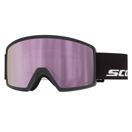 SCOTT Neo Skibrille Black - AMP Lavender Chrome S3 – Vorderansicht