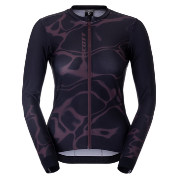 SCOTT Pro Mid Langarm-Radtrikot Damen Cocoa Red - Black Vorderansicht