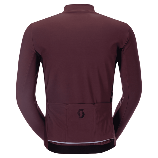 SCOTT Pro Warm Windbreaker Langarm-Radtrikot Herren - Cocoa Red - Black Rückansicht