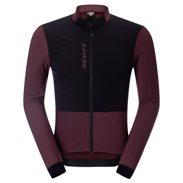 SCOTT Pro Warm Windbreaker Langarm-Radtrikot Herren - Cocoa Red - Black