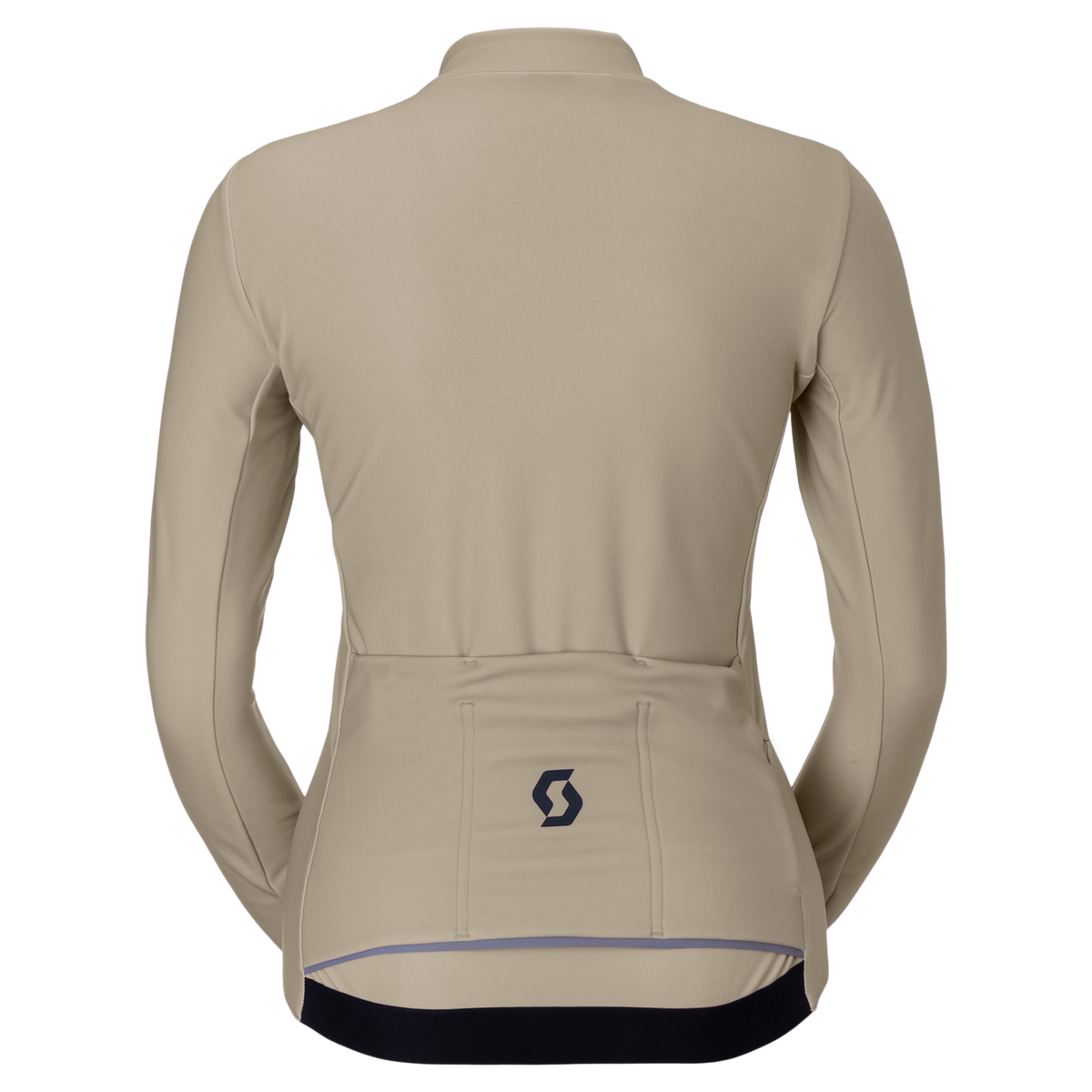 SCOTT Pro Warm Windbreaker Langarm-Radtrikot Damen - Portobello Beige - Black Rückansicht