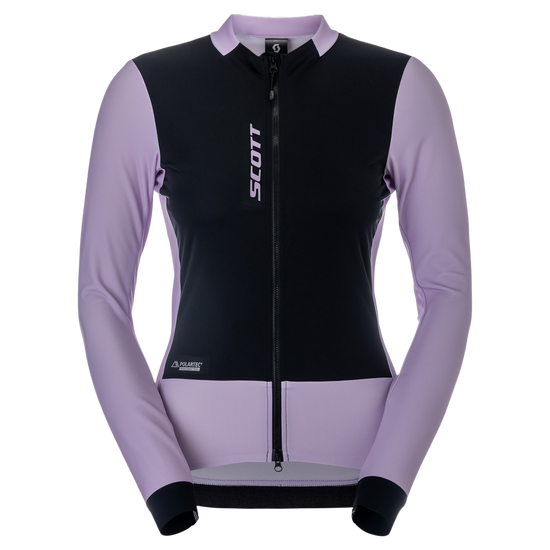 SCOTT Pro Warm Windbreaker Langarm-Radtrikot Damen - Sherbet Purple - Black