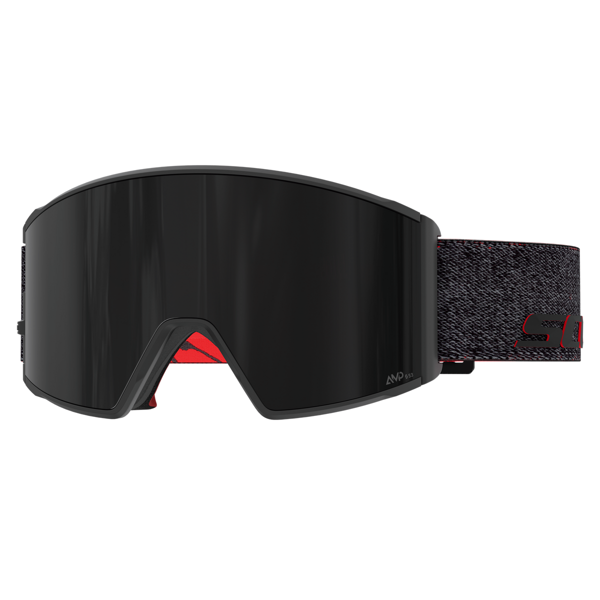 SCOTT React Skibrille – Black - Red - AMP Black Chrome S3 – Ansicht 1