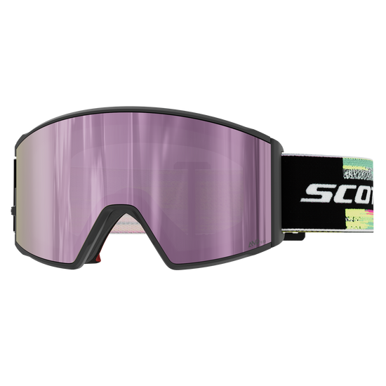 SCOTT React Skibrille – Black - Neon Yellow - AMP Lavender Chrome S3 – Ansicht 1
