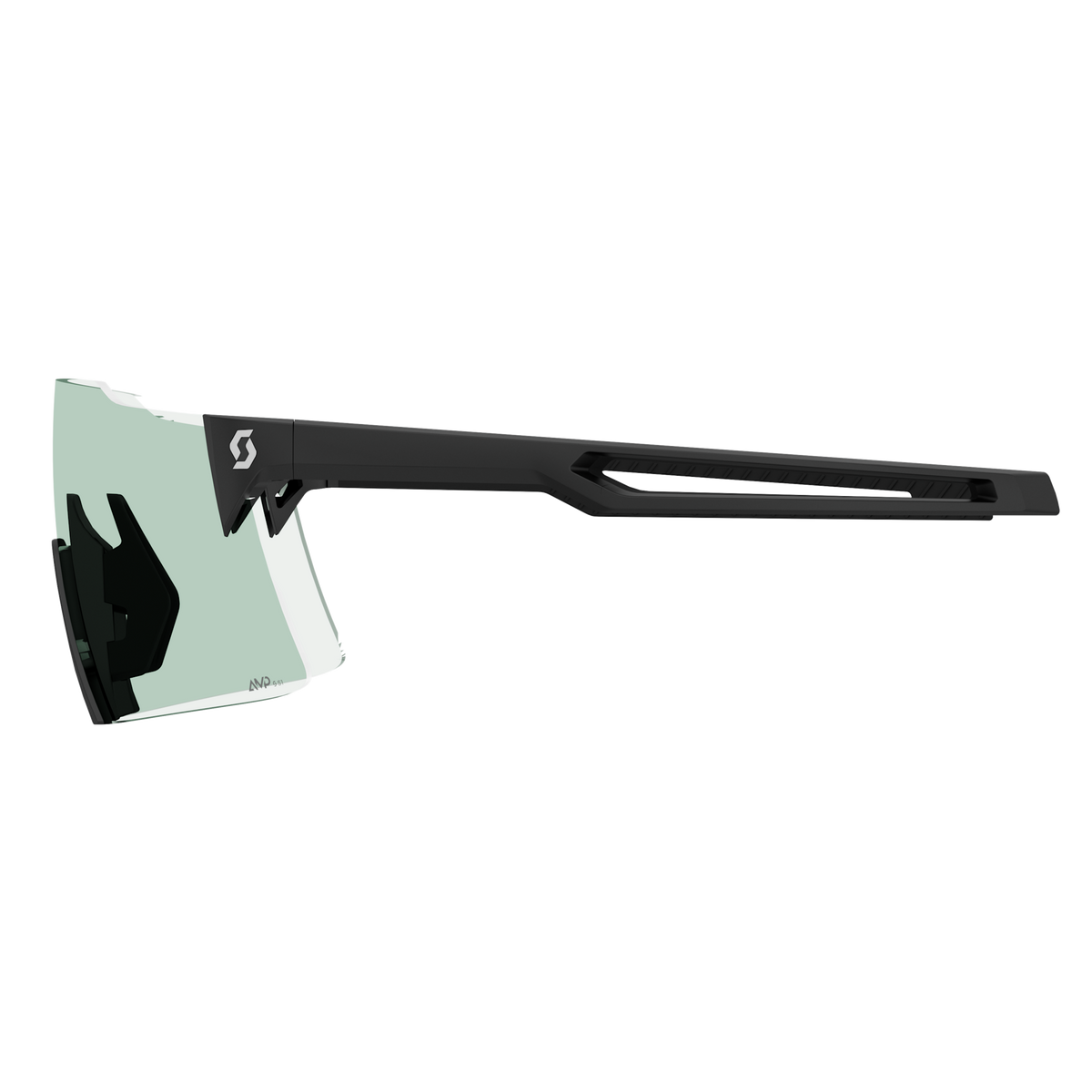 SCOTT Stride Sonnenbrille Black - AMP Green S1 – Schrägansicht