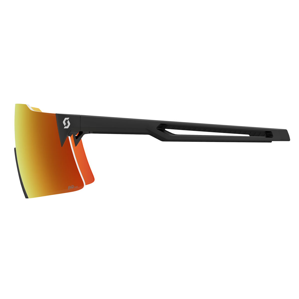 SCOTT Stride Sonnenbrille Black - AMP Red Chrome S3 – Schrägansicht