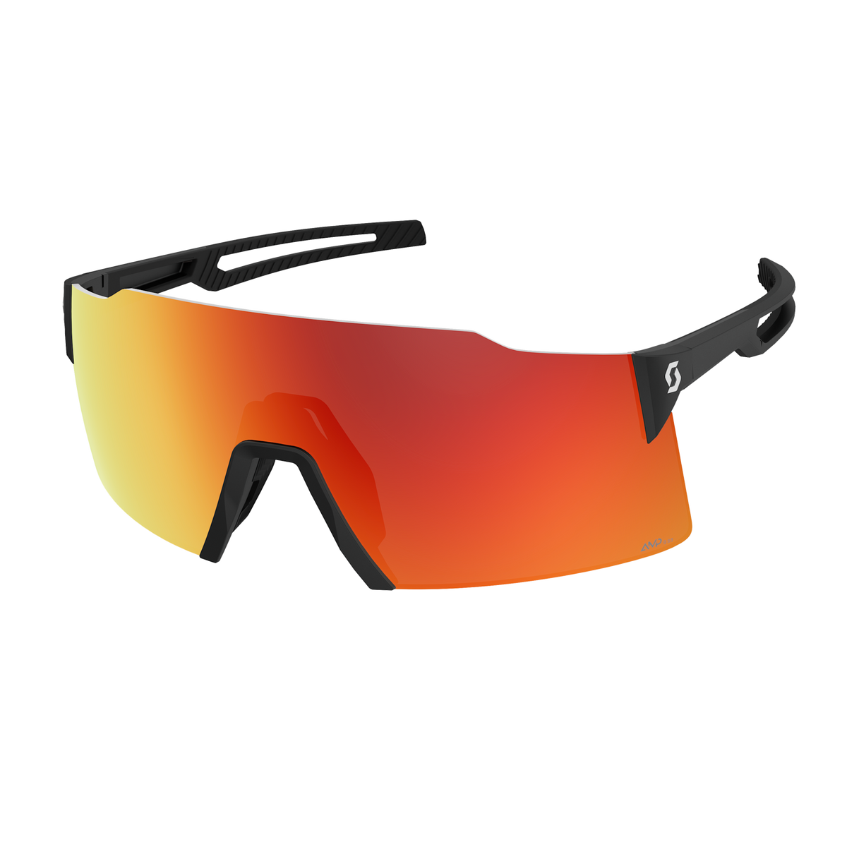SCOTT Stride Sonnenbrille Black - AMP Red Chrome S3 – Frontansicht