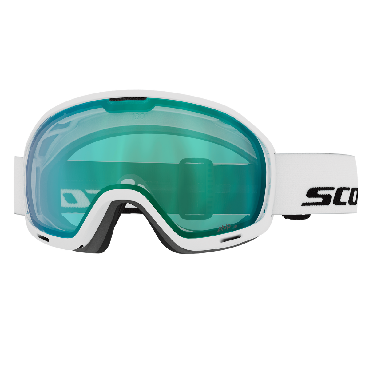 SCOTT Unlimited II OTG Skibrille White - AMP Aurora Green Chrome S1