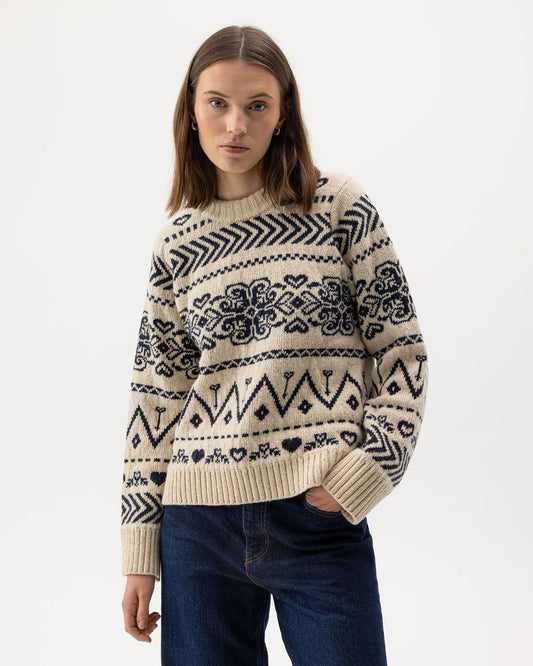 Magda Crew – Sand - Navy – Herstelleransicht