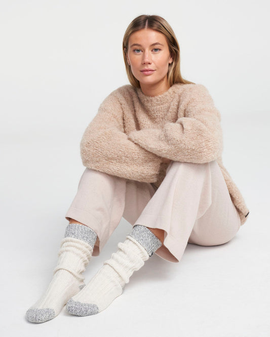 Brommö raggsocka – Off White - Light Grey Melange – Herstelleransicht