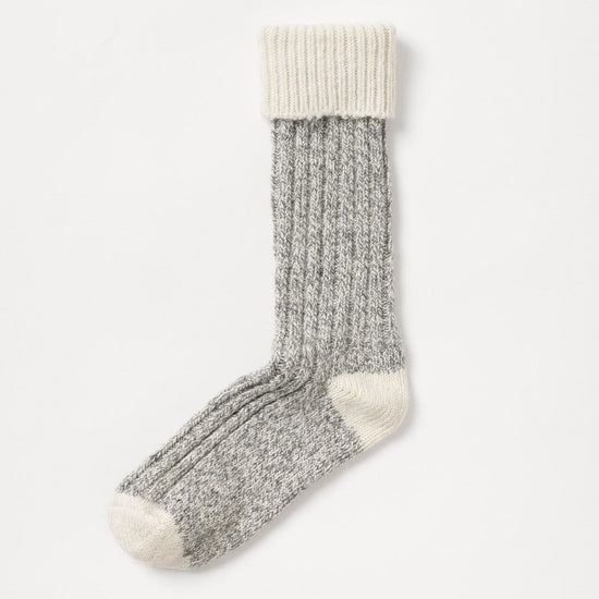Brommö raggsocka – Grey Melange - Off White – Packshot