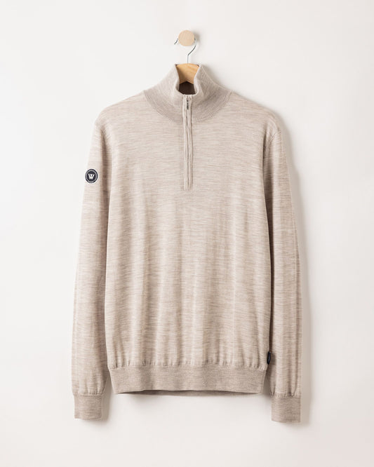 Jesper T-neck WP – Sand Melange – Packshot