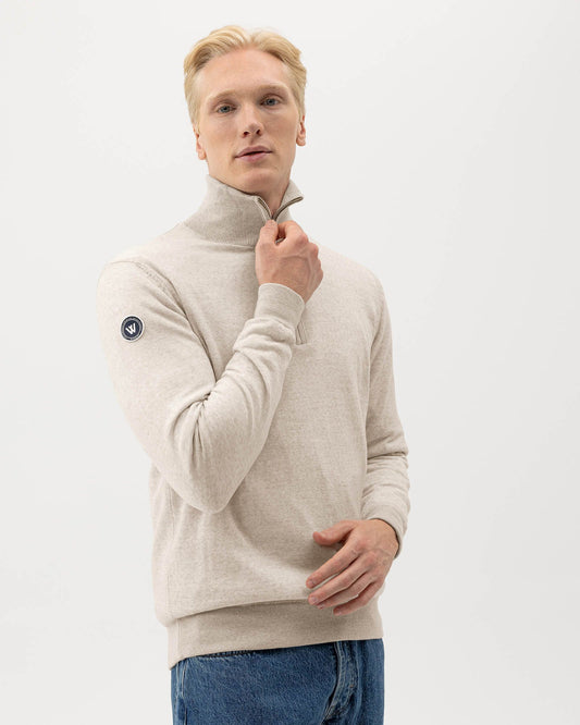 Jesper T-neck WP – Sand Melange – Herstelleransicht